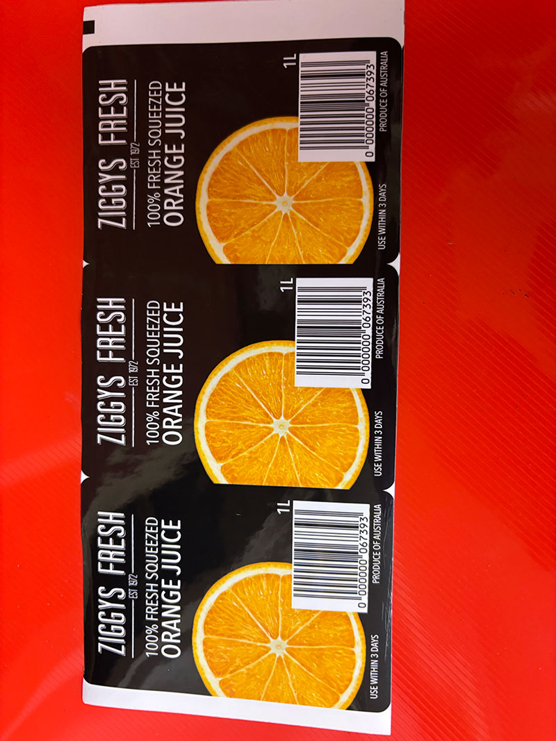 Custom printed food and beverage label